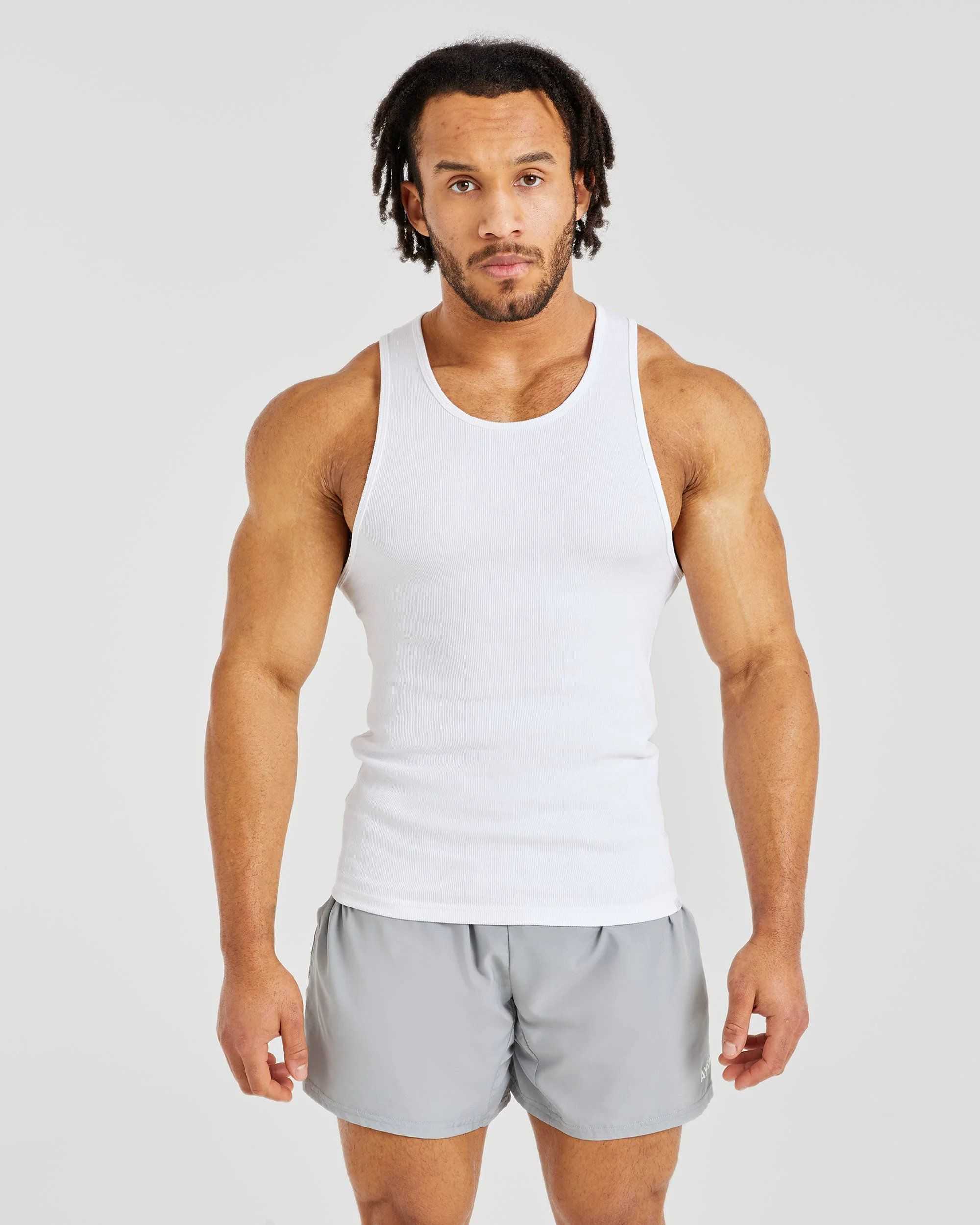 Tanks & Stringers | MEN | MENS Muscle Ribbed Tank - White